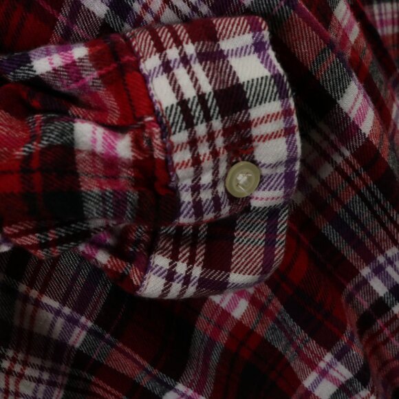 Gap Wrap Flannel Red Plaid Long Sleeve Shirt - Picture 8 of 11